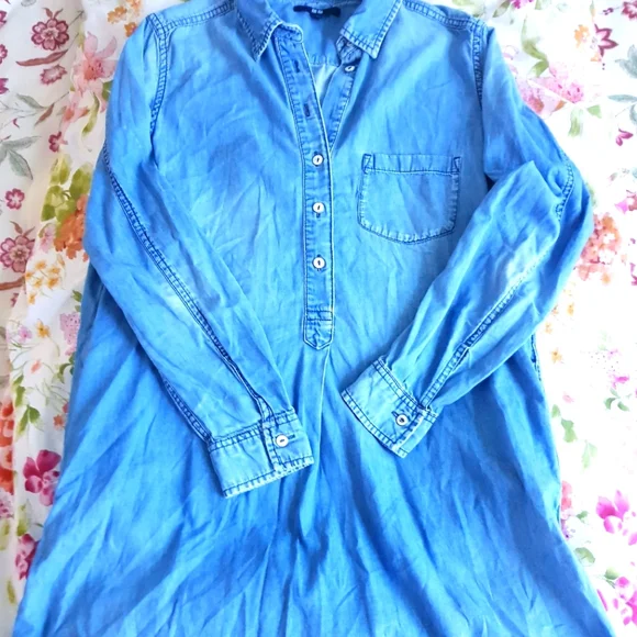 uniqlo denim long sleeve shirt dress Women's Denim Shirt Long Sleeve Dress